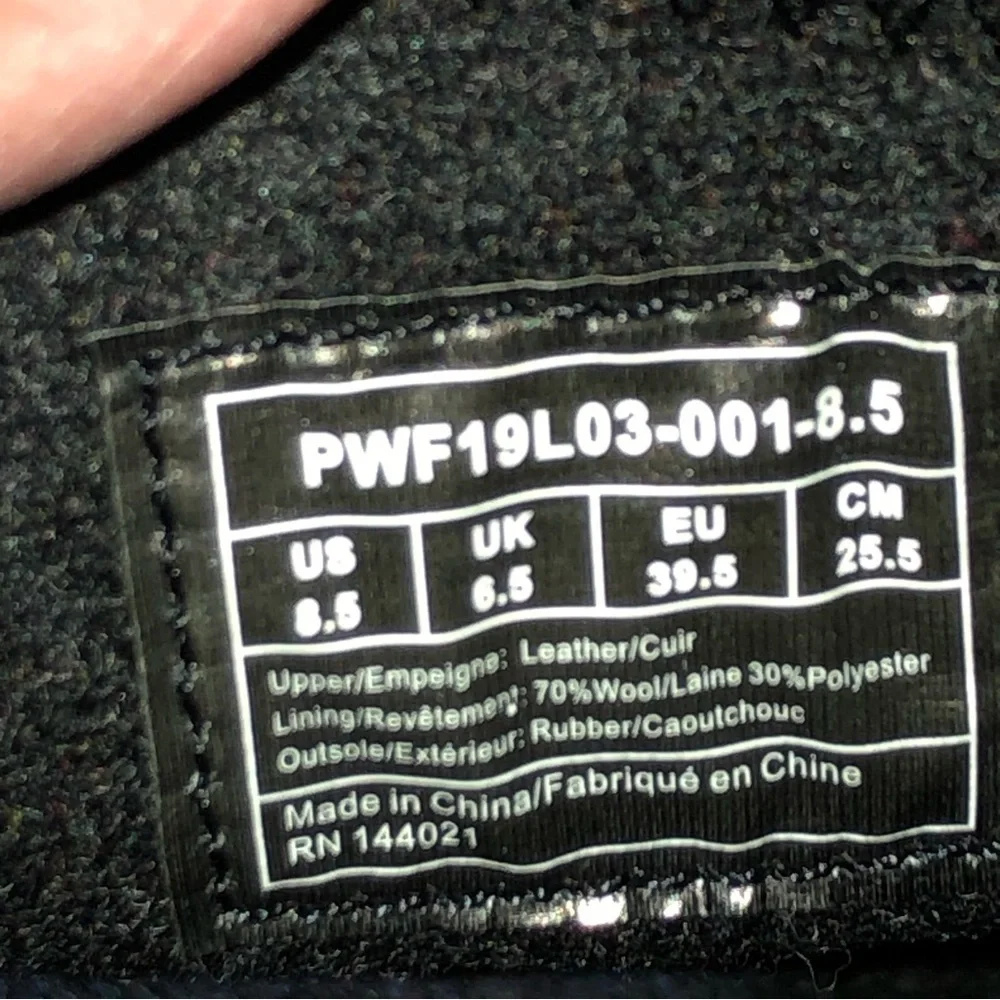 Pendleton Arago Wedge Water Resistant Wool Leather Boot Black 8.5